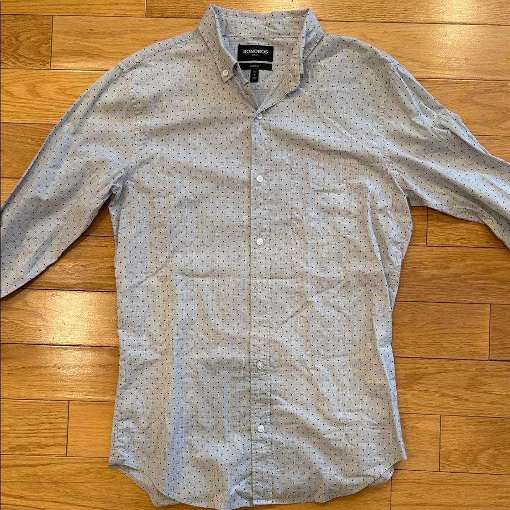 Bonobos Grey w/ Navy Dotted Men's Shirt